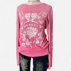 Vintage Grungy Pink Long Sleeve Top